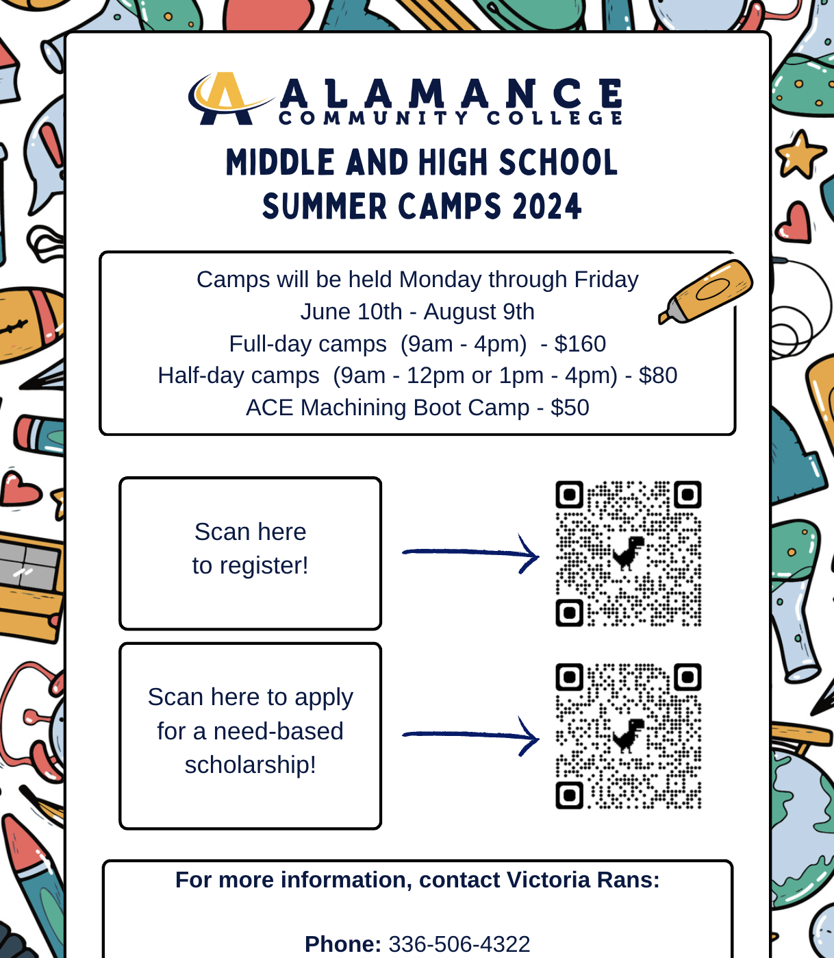 Alamance Community College 2024 Summer Camps United Way of Alamance